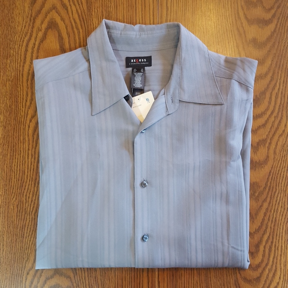 Men's Axcess Long Sleeve Gray Pin striped Shirt